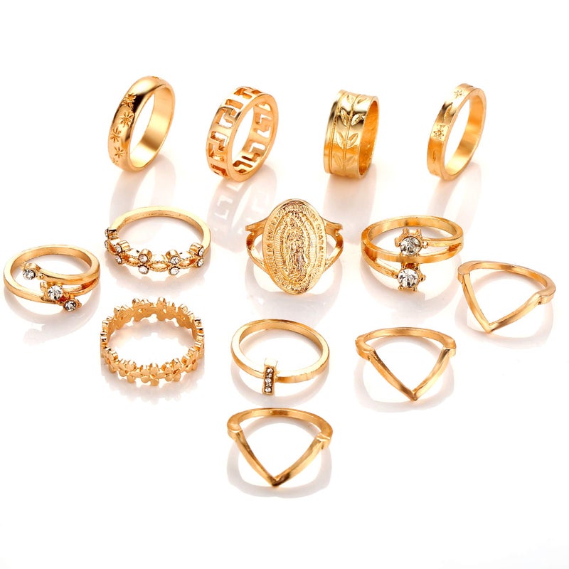 CSIYANJRY99 Gold Finger Rings for Women,Gold Knuckle Rings Set for Women Boho Vintage Finger Jewelry Stackable Midi Rings Multiple Rings Bulk Pack - Image 3